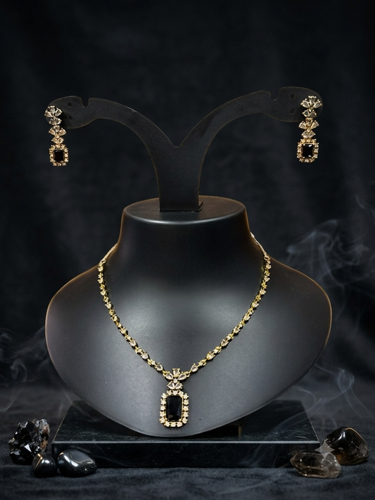 Classic Crystal Pendant Necklace Set