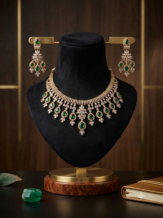 Emerald Royale Kundan Necklace Set