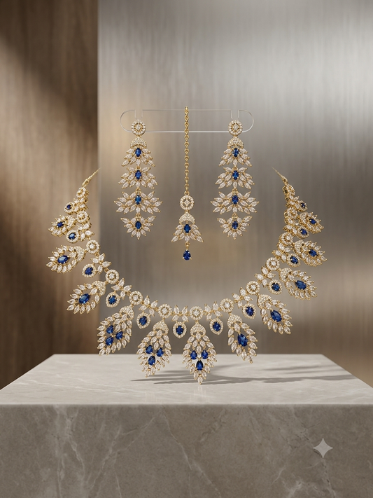 Royal Sapphire Kundan Bridal Set