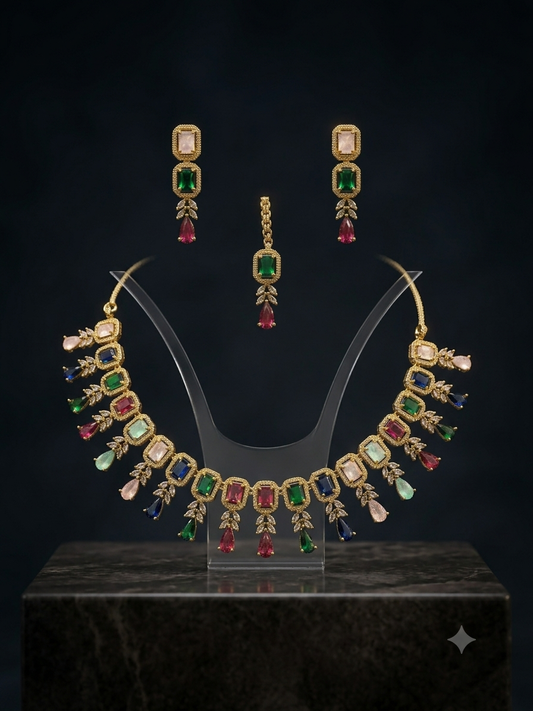 Navratan Heritage Kundan Necklace Set